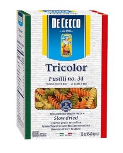 PASTA FUSILLI TRICOLOR DECECCO